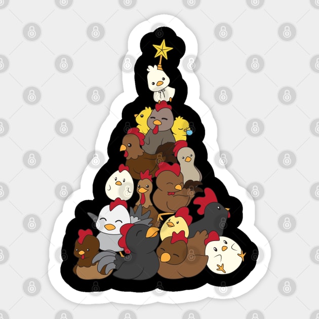 merry chickmas chicken christmas Sticker by aneisha